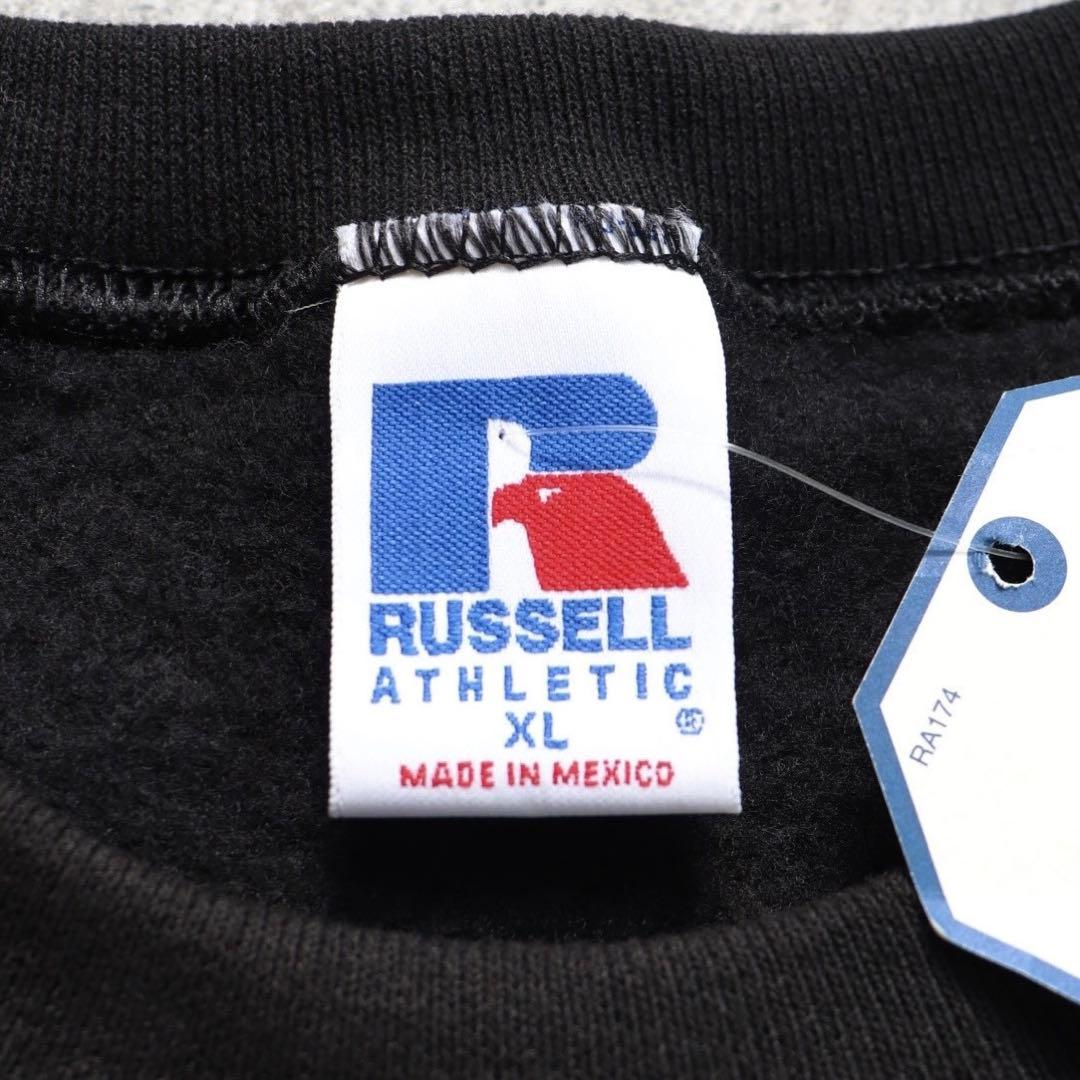 デッドストック ブラック 90s Russell ラッセル スウェット XL無地