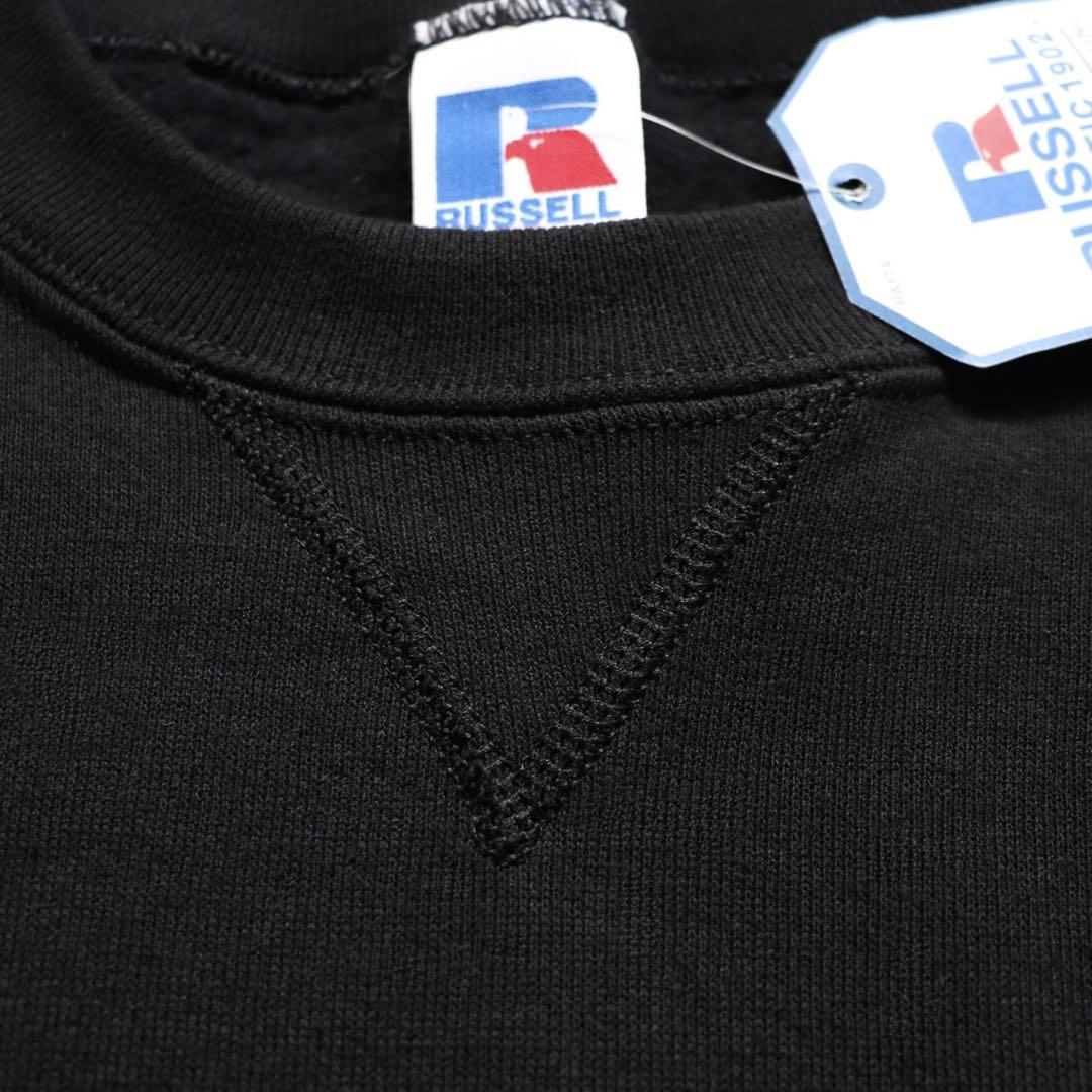 デッドストック ブラック 90s Russell ラッセル スウェット XL無地