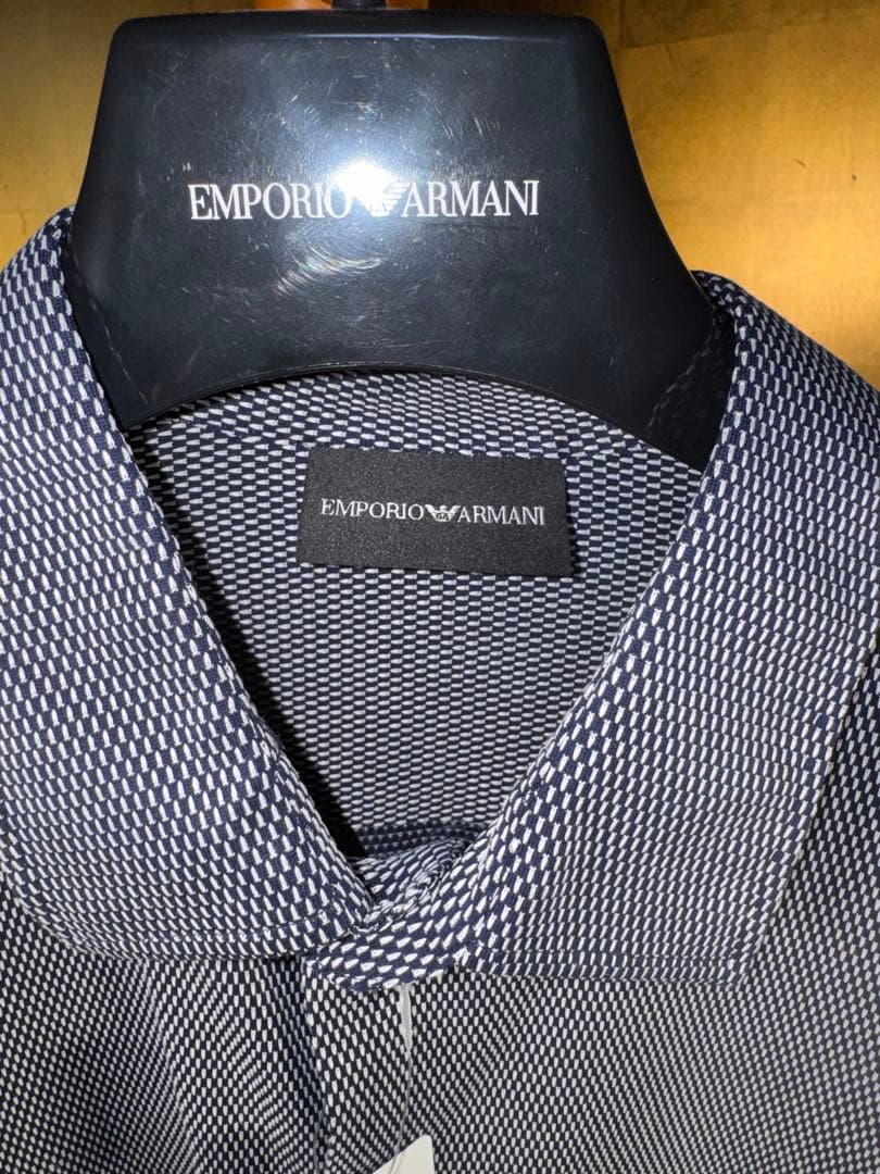 【エンポリオアルマーニ】新品タグ付き定価68,000円ストレッチ長袖シャツ L