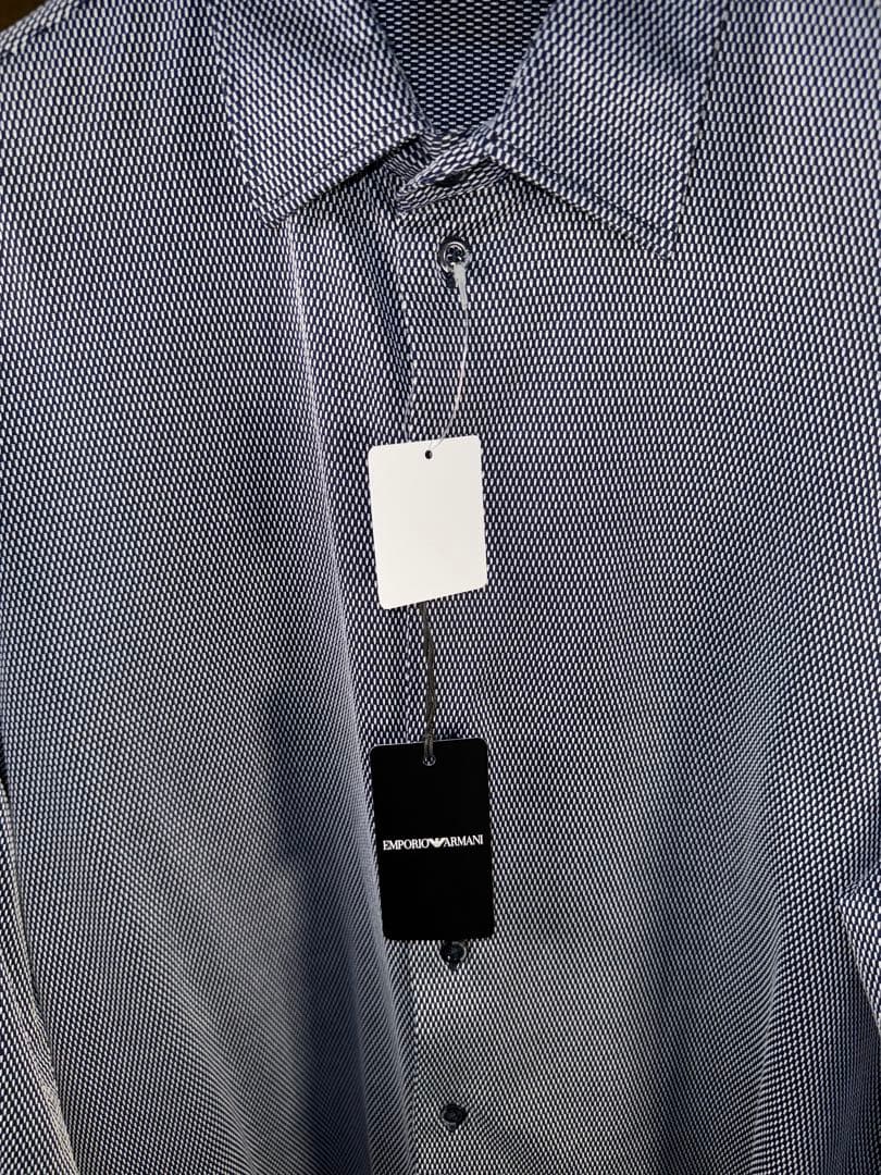 【エンポリオアルマーニ】新品タグ付き定価68,000円ストレッチ長袖シャツ L