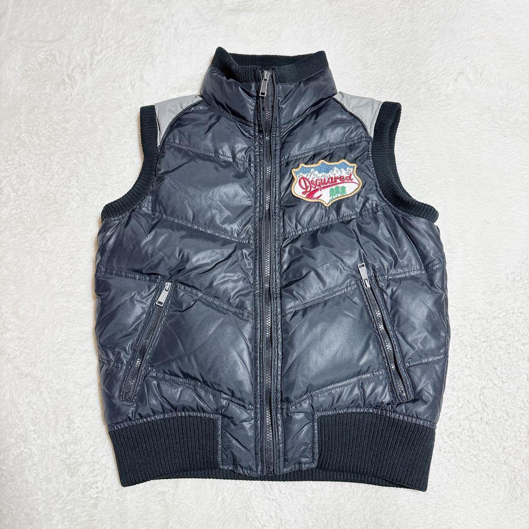 DSQUARED ディースクエアード ダウンベスト ワッペン 38 黒
