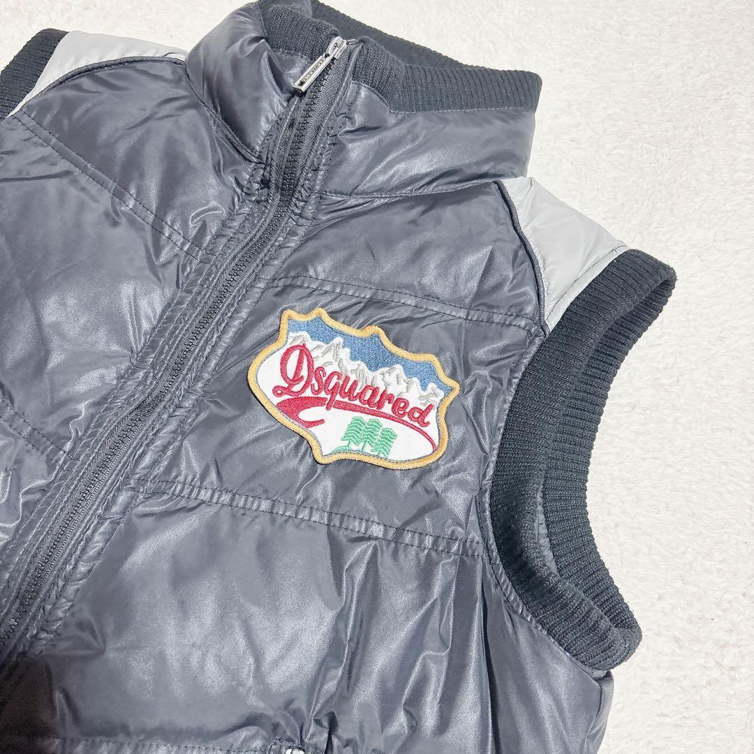 DSQUARED ディースクエアード ダウンベスト ワッペン 38 黒