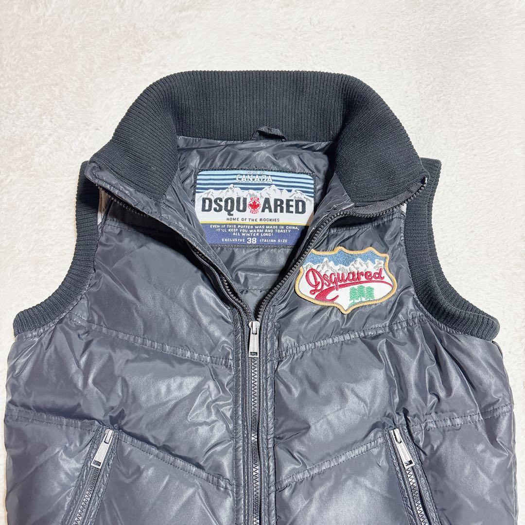 DSQUARED ディースクエアード ダウンベスト ワッペン 38 黒