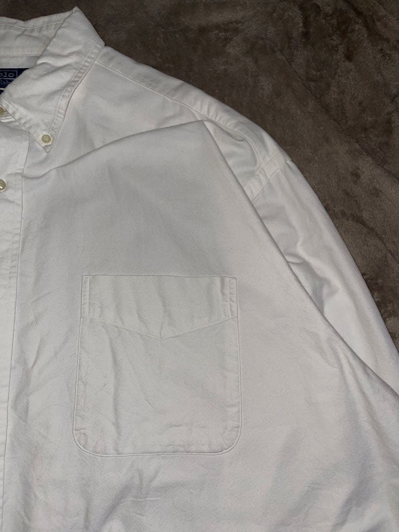 ポロ ラルフローレン ボタンダウンシャツ ビッグシャツ 裾ポニー 白