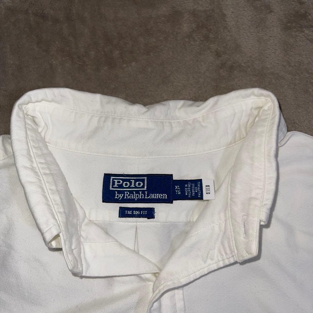 ポロ ラルフローレン ボタンダウンシャツ ビッグシャツ 裾ポニー 白