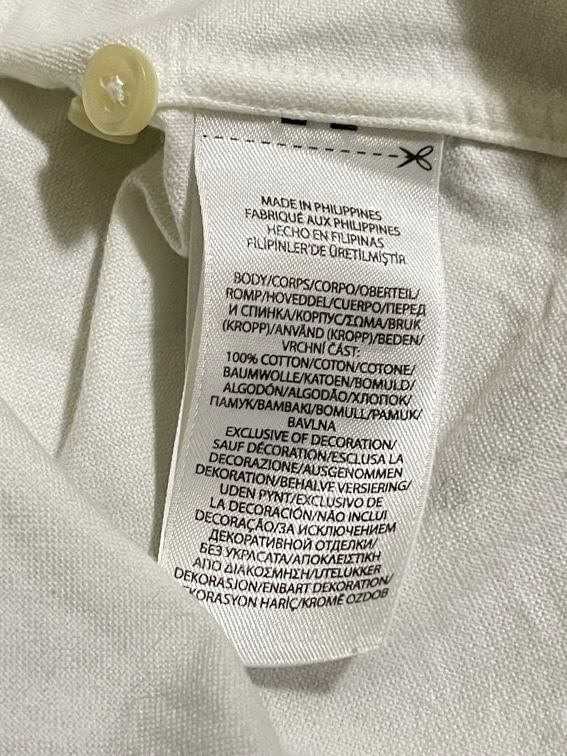 ポロ ラルフローレン ボタンダウンシャツ ビッグシャツ 裾ポニー 白