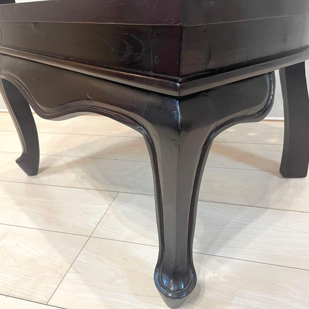 【希少・美品】唐木家具 天然木 曲木 猫脚 彫刻 アンティーク 肘掛け 高級椅子
