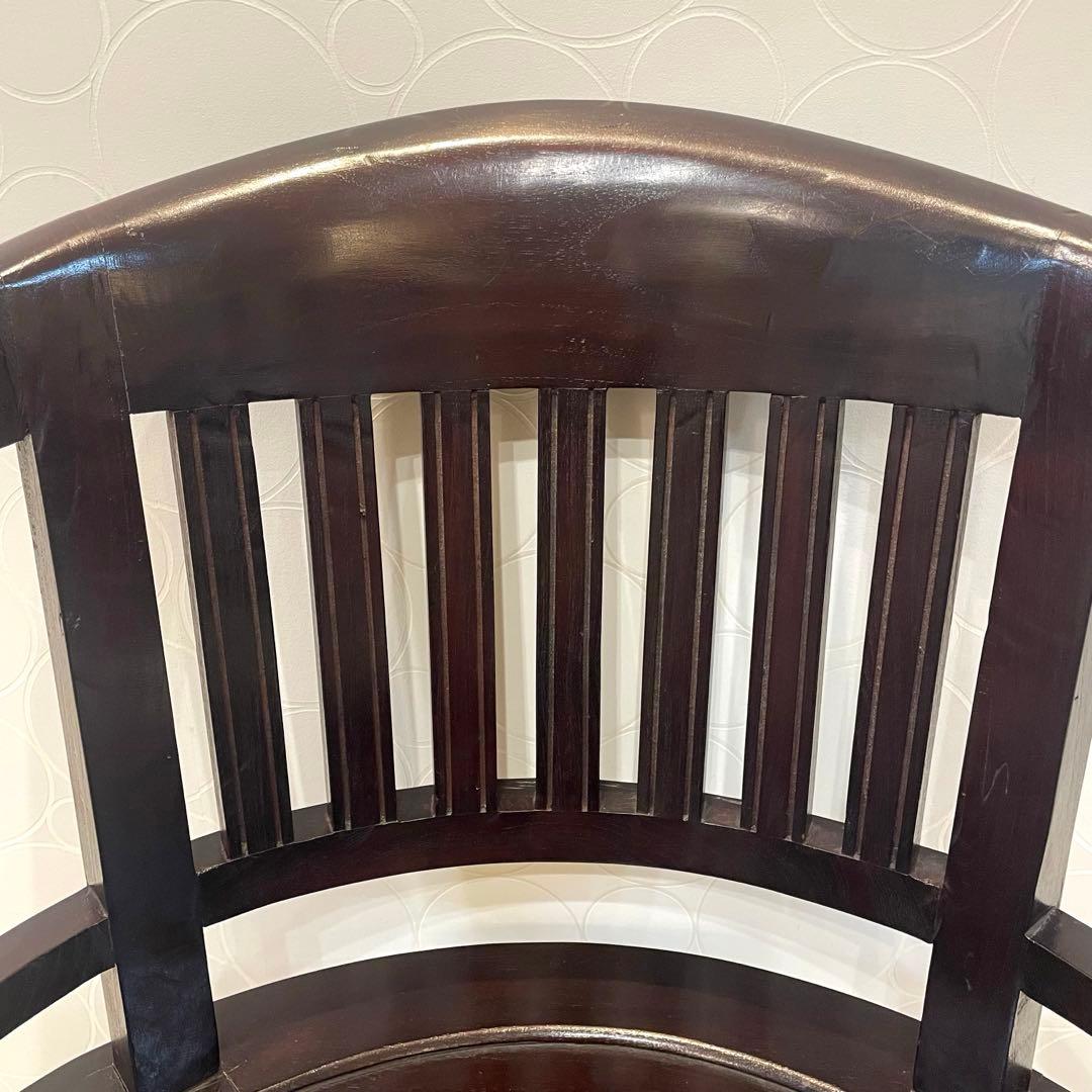 【希少・美品】唐木家具 天然木 曲木 猫脚 彫刻 アンティーク 肘掛け 高級椅子