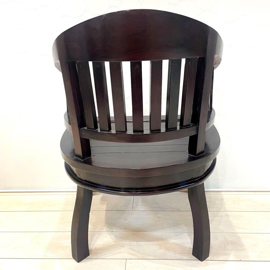 【希少・美品】唐木家具 天然木 曲木 猫脚 彫刻 アンティーク 肘掛け 高級椅子