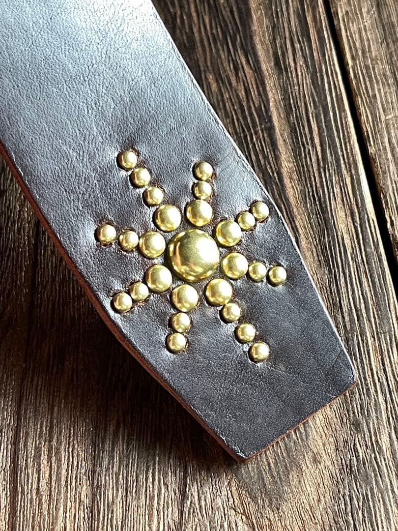 ディッキーズ874専用スタッズベルト　ダークブラウン　真鍮　HTC CALEE