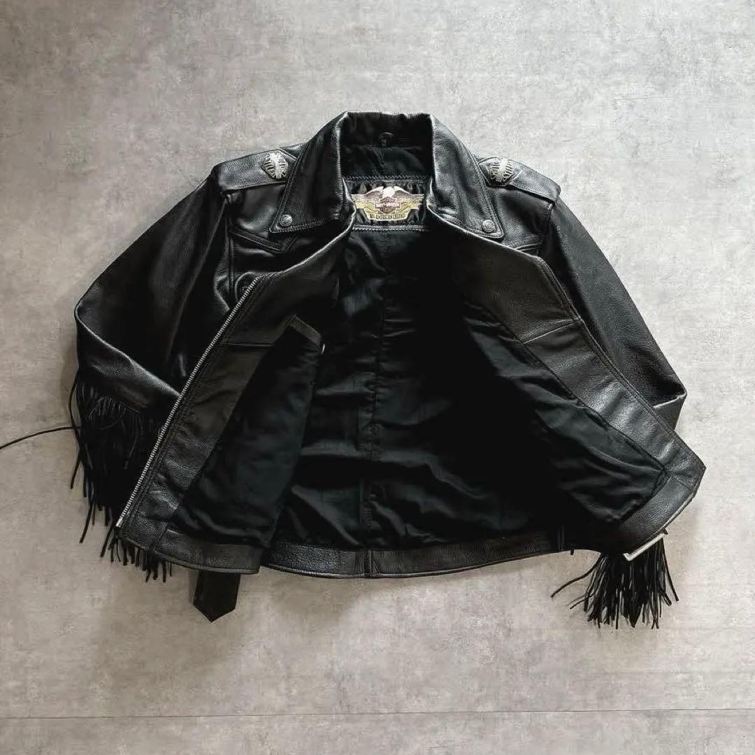 【超希少】90s 短丈 ハーレーダビッドソン ライダースレザージャケット M