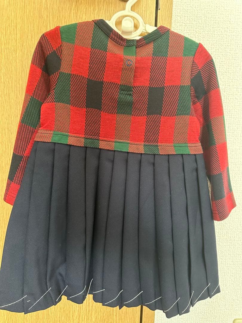 familiar チェック柄ワンピース 90