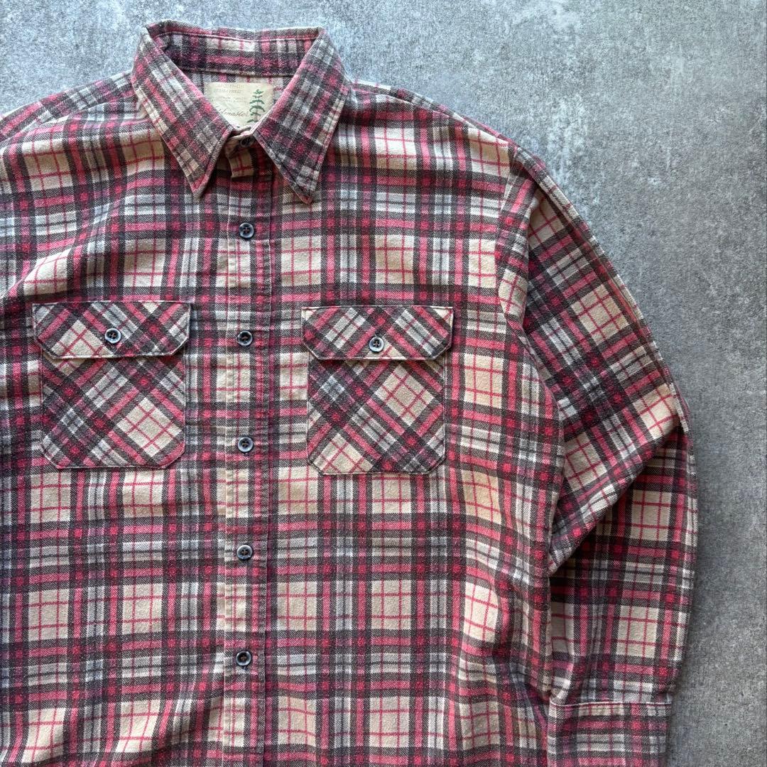 80s Sears シアーズ　プリントネルシャツ　プリネル　アメカジ　XL