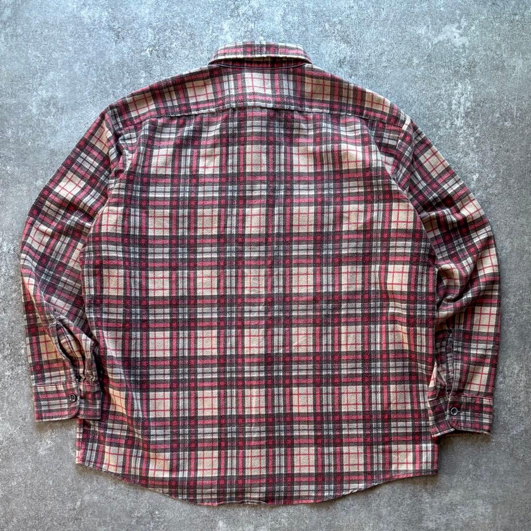 80s Sears シアーズ　プリントネルシャツ　プリネル　アメカジ　XL