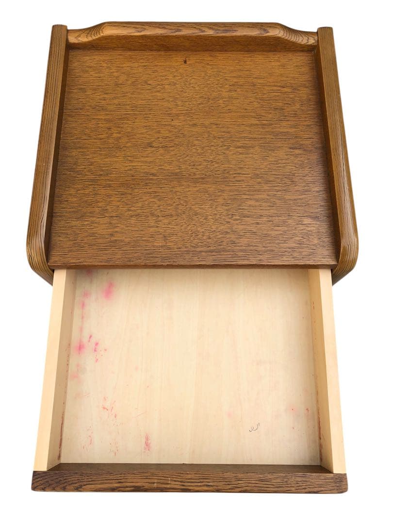 浜本工芸　楢（ナラ）無垢材　電話台　小物収納引き出し付き ハマモトコウゲイ