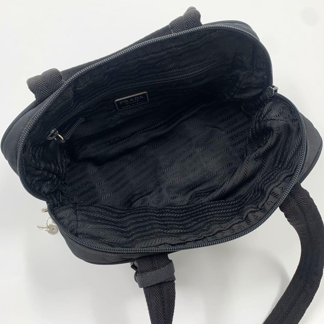 【✨美品✨】 プラダ 三角ロゴ ミニボストンバッグ 南京錠 ナイロン ブラック