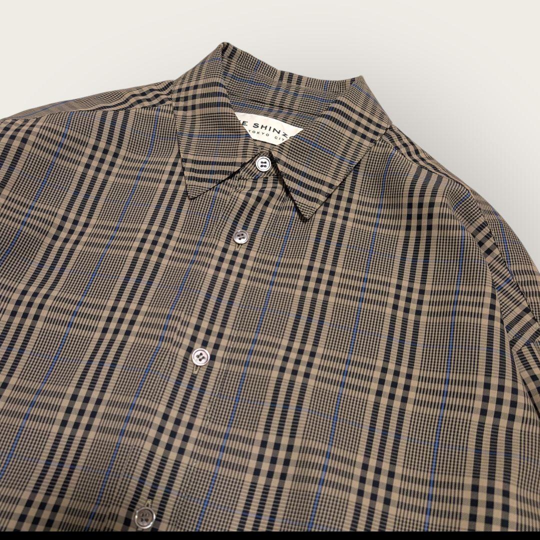 【美品】2025SS　シンゾーン　ツイルチェック　シャツ　ベージュ　F