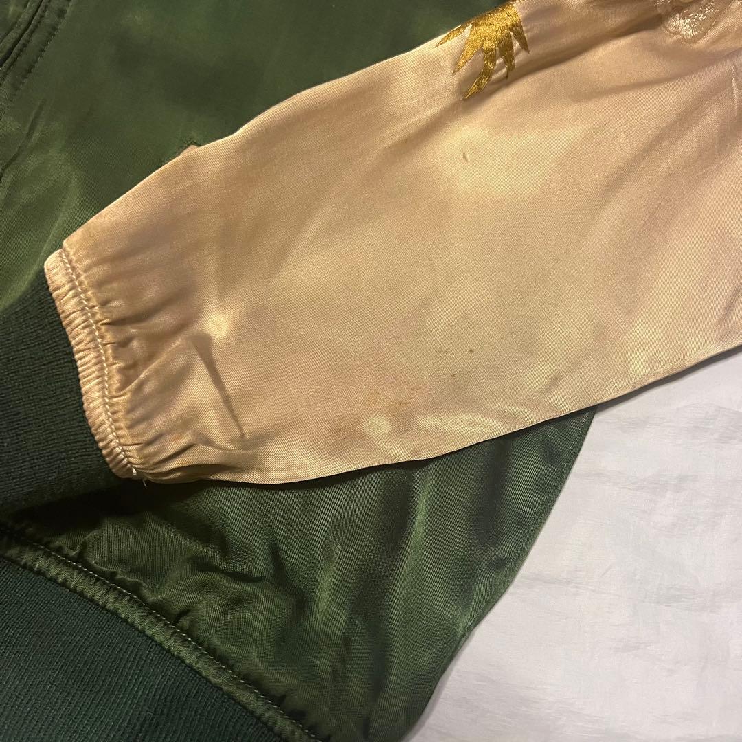 HOUSTON スカジャン XL オリーブ ブラック リバーシブル 虎 鷹 龍