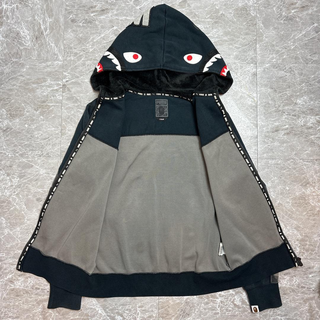 希少 APE PUMA シャークパーカー フーディー カモ 迷彩 XS ブラック