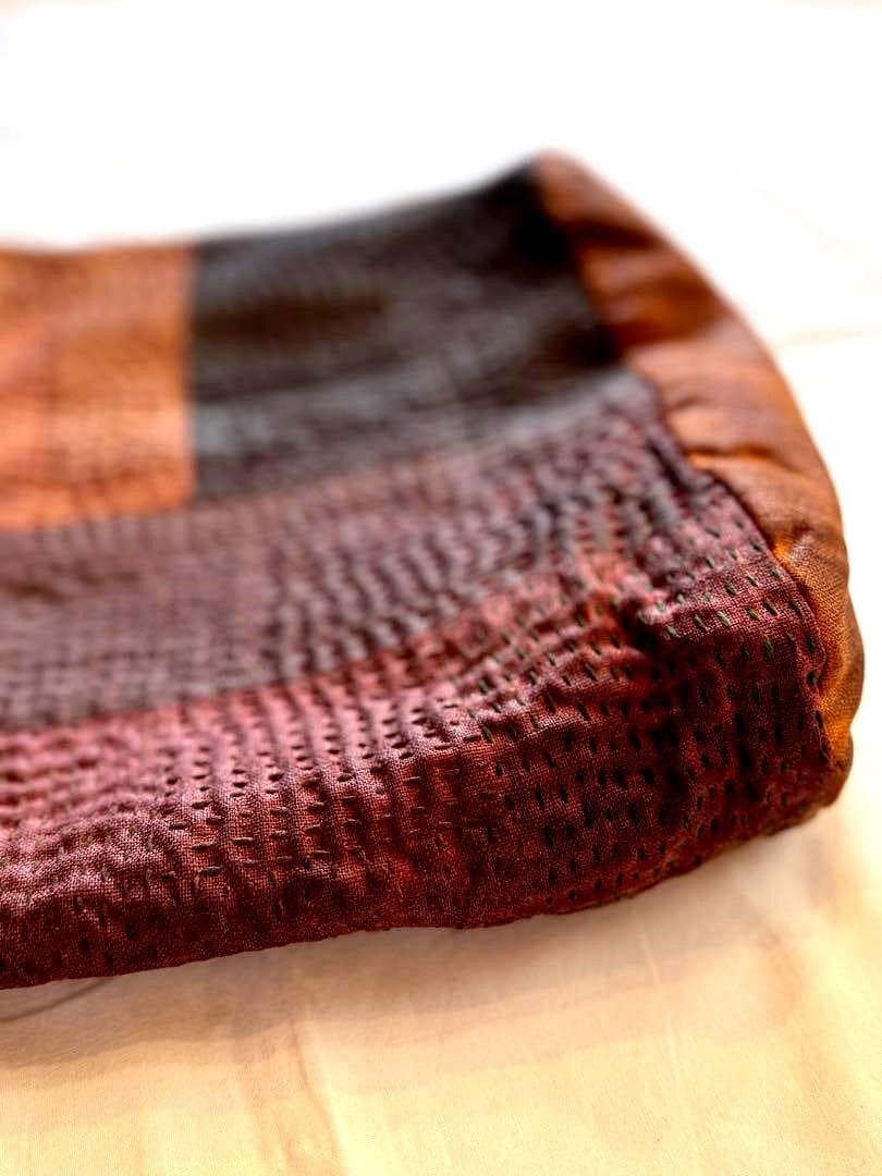 ⚫︎期間限定値下げ⚫︎一点もの★SAYOCAFE柿渋染め&刺し子のパッチワークバッグ