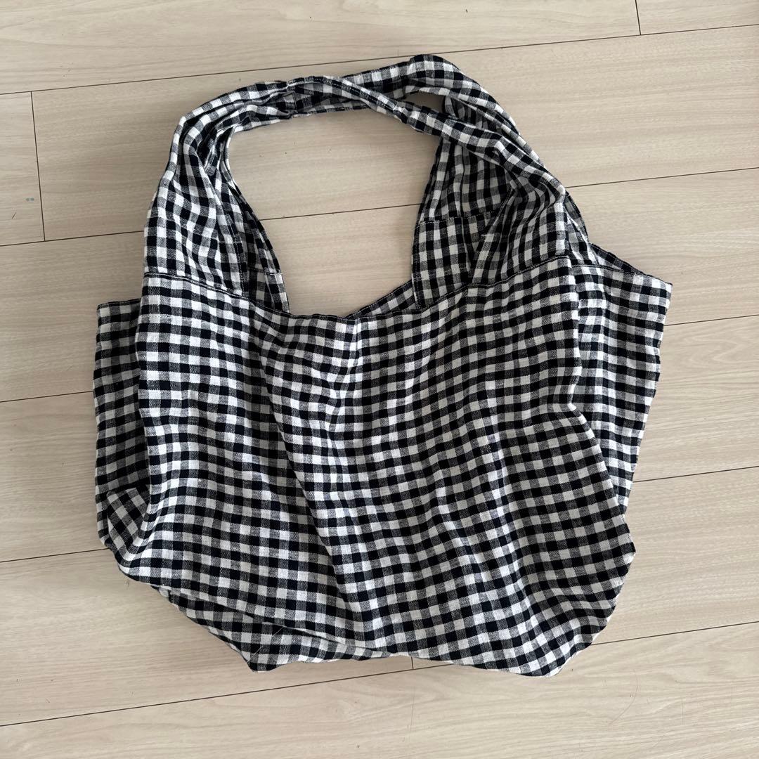 【新品】nest Robe ネストローブ　リネンギンガム超撥水バッグ