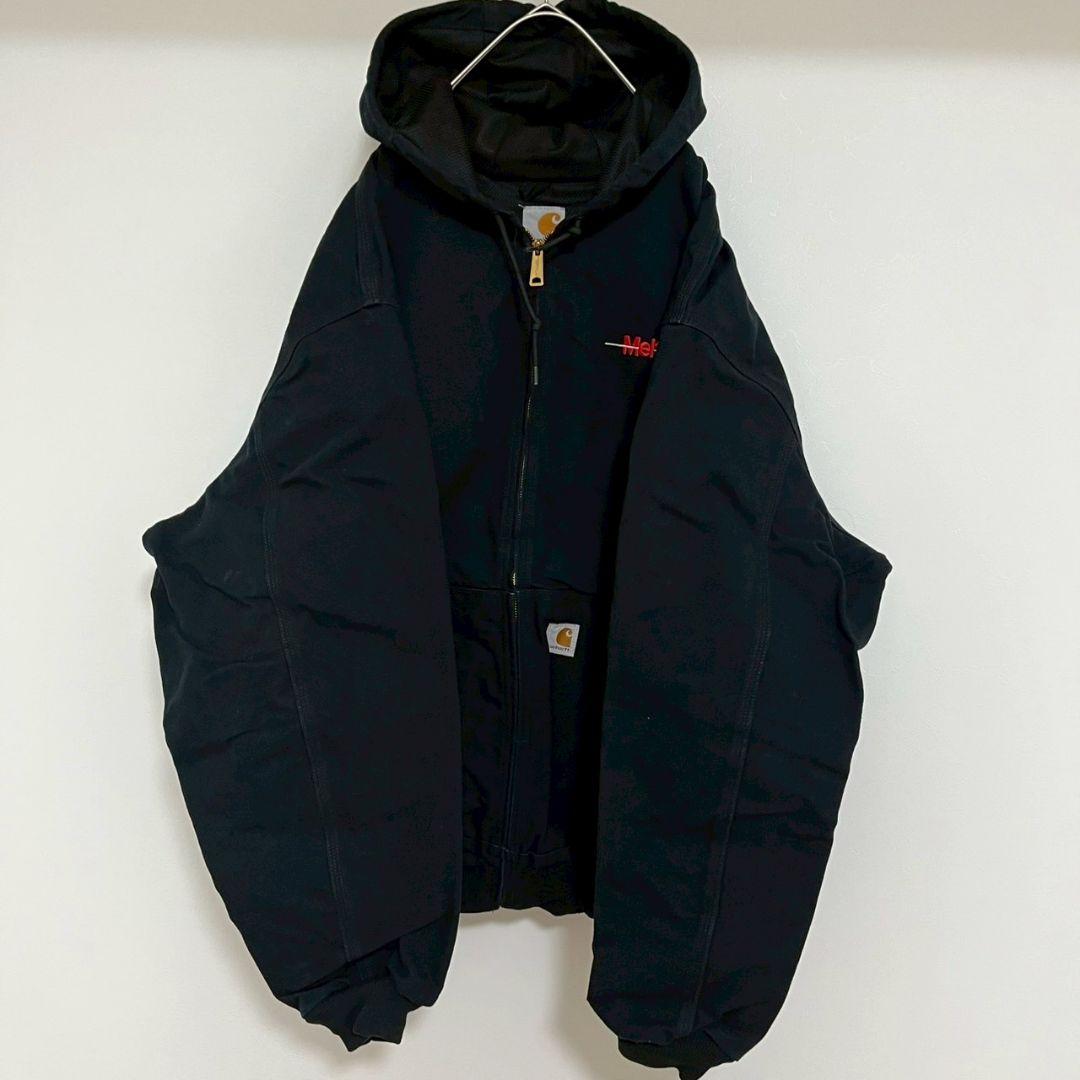 YBF25【USA製】Carhartt　アクティブジャケット【メンズ2XLT】黒