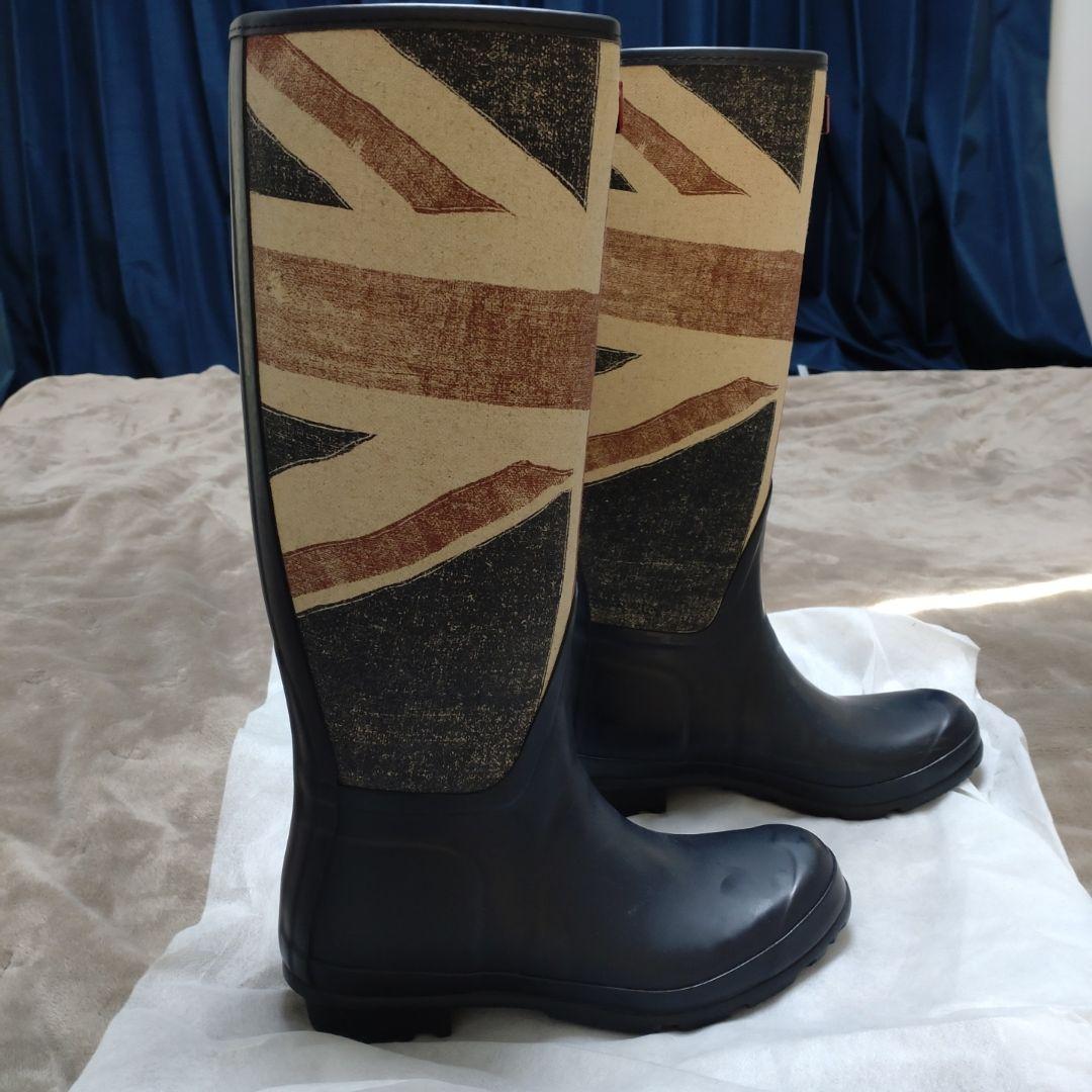 【最終値下げ!!HUNTER   レインブーツ　ユニオンジャック