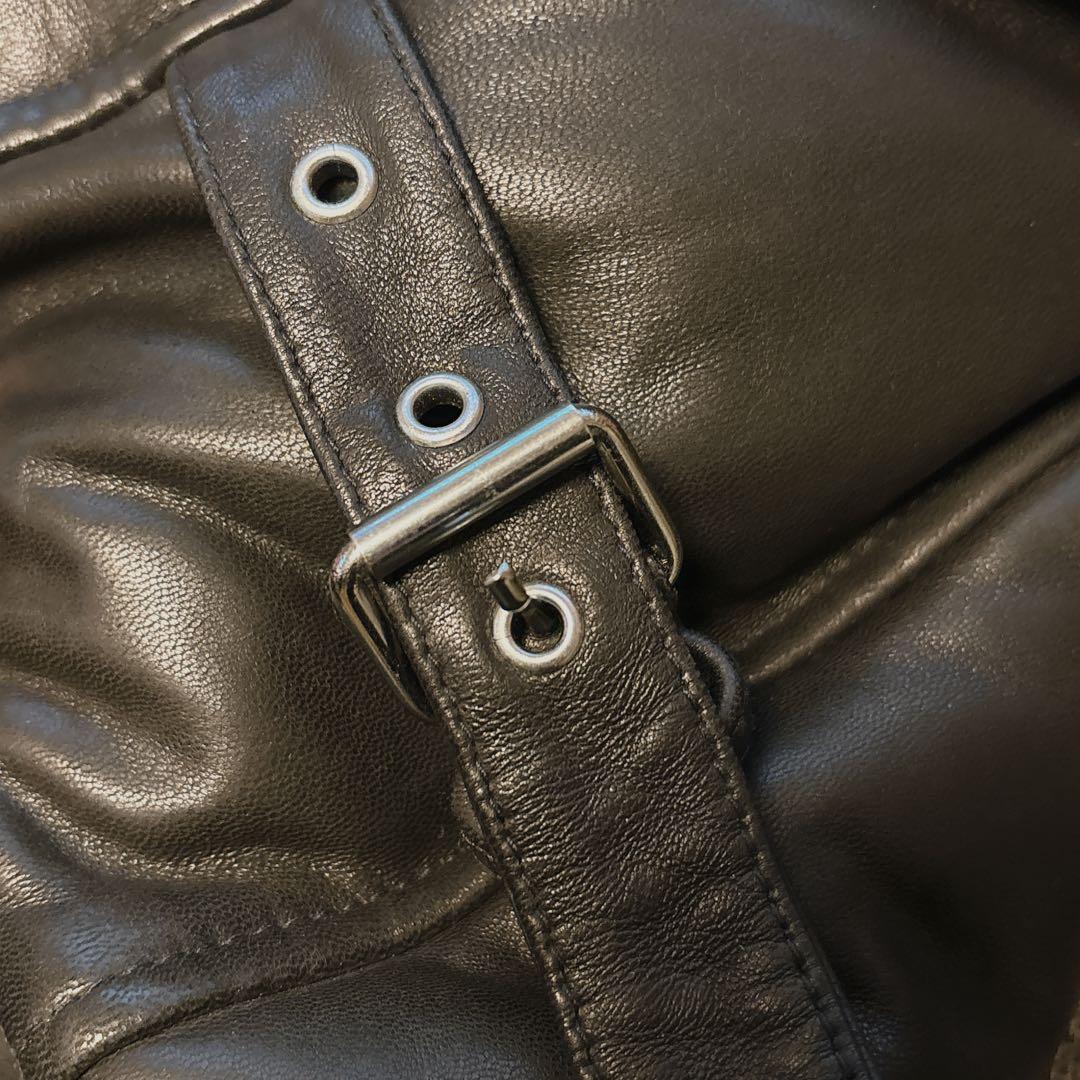 Schott(ラムレザーモーターサイクルダウンジャケット L)