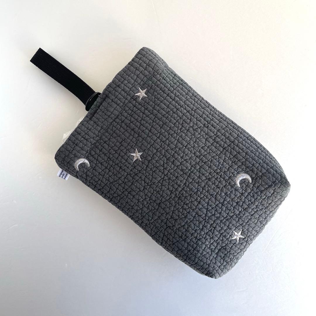 なつ。様　ヌビ　刺繍月星/ダークグレー　レッスンバック　上履き入れ　体操着袋