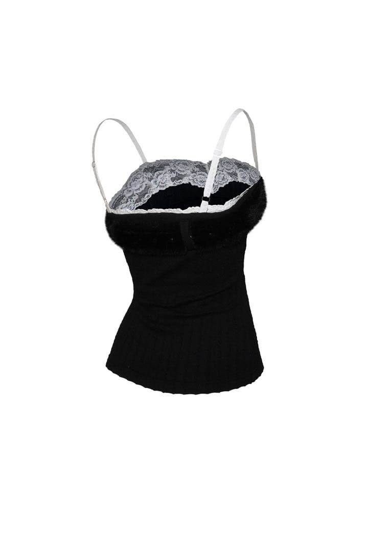 トップス S bold belt tops THEREDTHREAD black