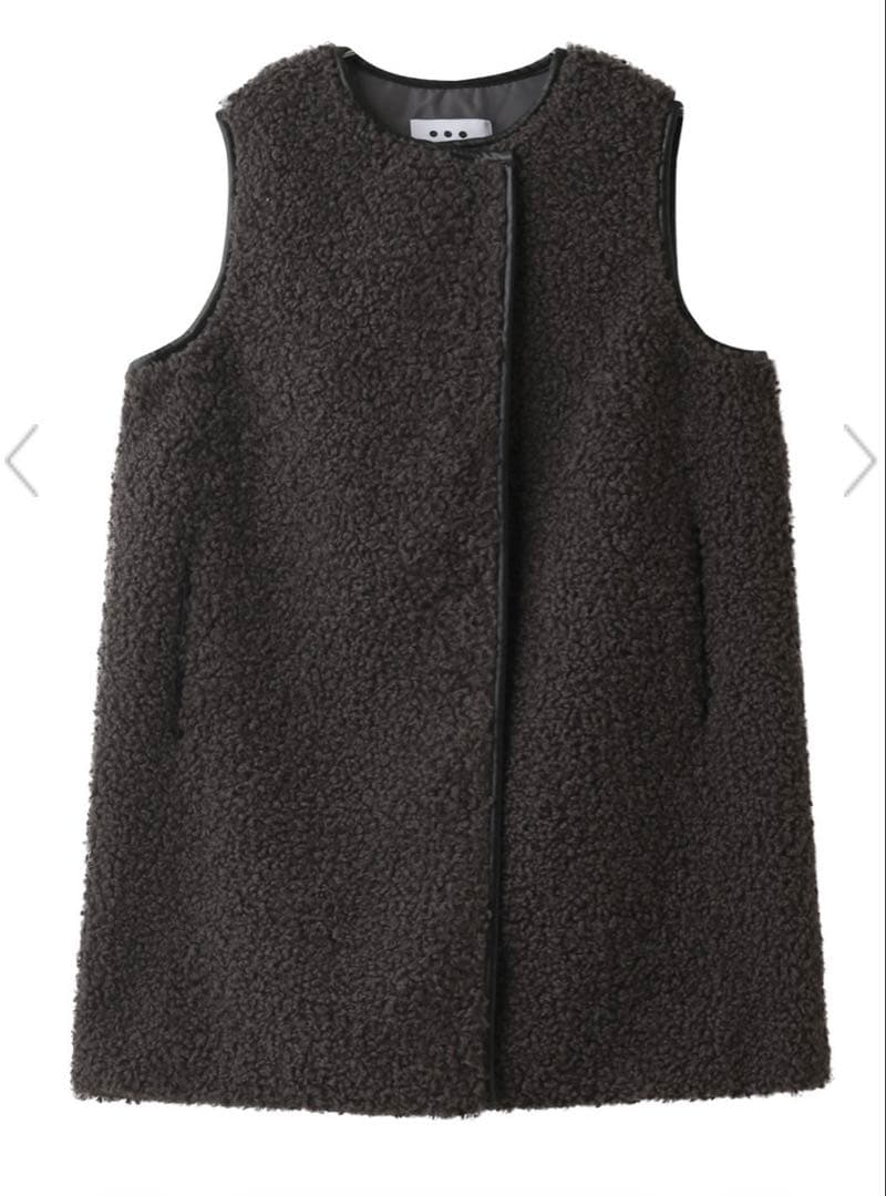 three dots スリードッツプードルボアロングベスト