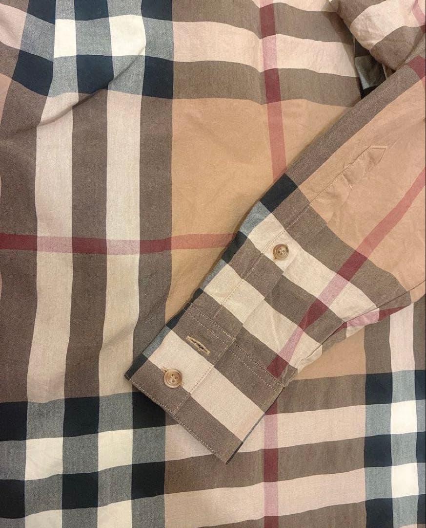 【極美品】現行BURBERRY コットンポプリンオーバーサイズシャツSサイズ