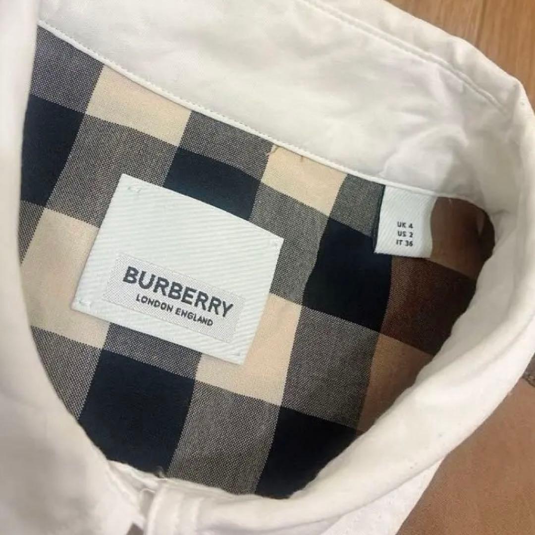 【極美品】現行BURBERRY コットンポプリンオーバーサイズシャツSサイズ
