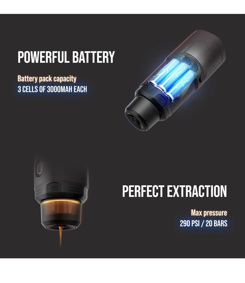 WACACO PIXAPRESSO、コーヒーメーカー、電動＆ポータブル