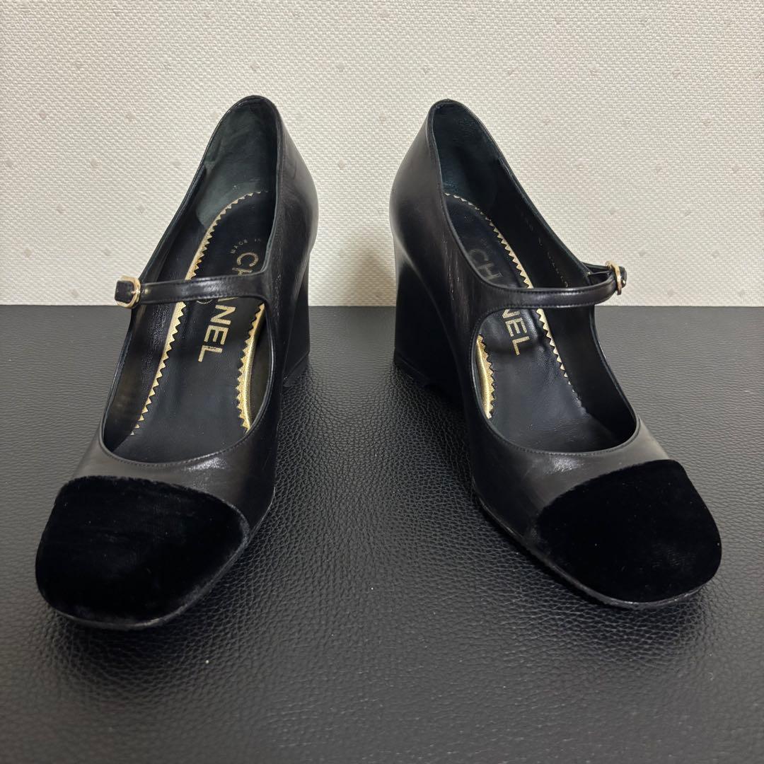 CHANEL ヒール　ウェッジソールパンプス