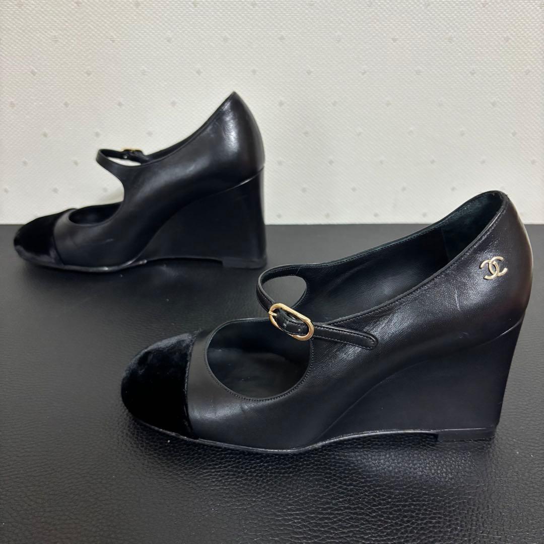 CHANEL ヒール　ウェッジソールパンプス