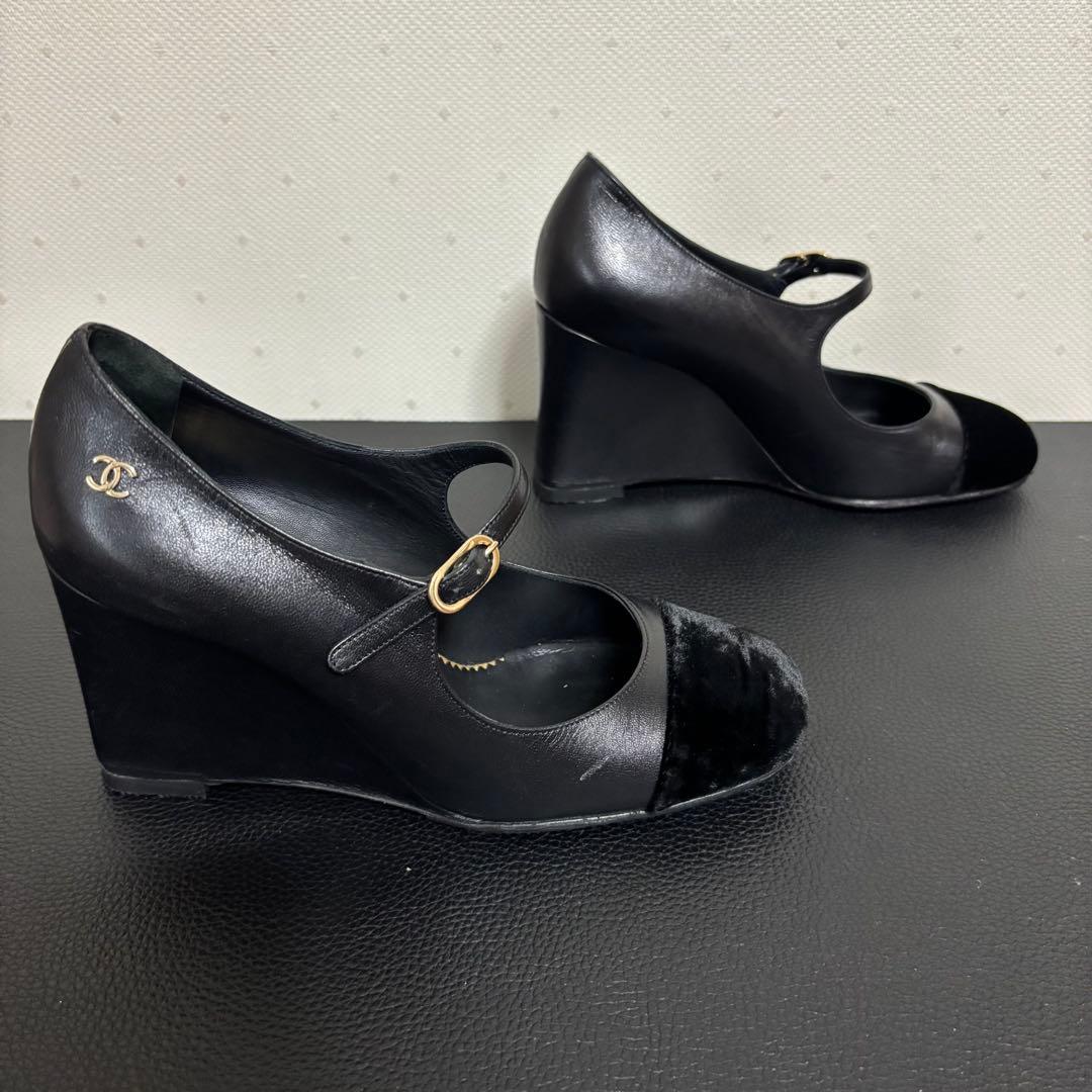 CHANEL ヒール　ウェッジソールパンプス