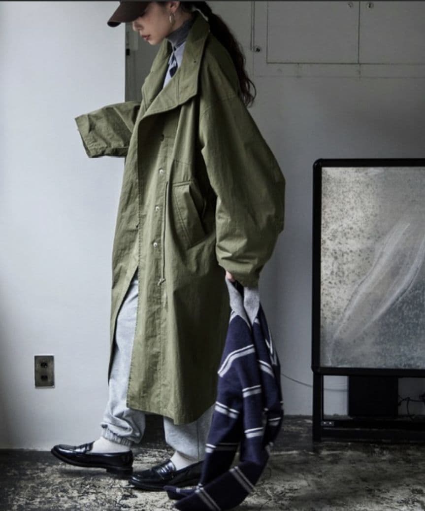 【完売品】【新品】etoll.スタンドカラーミリタリーコート