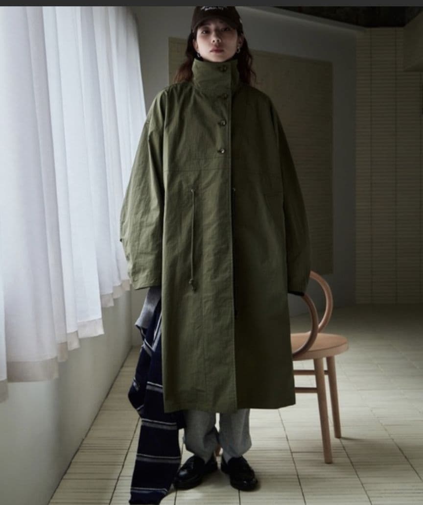 【完売品】【新品】etoll.スタンドカラーミリタリーコート