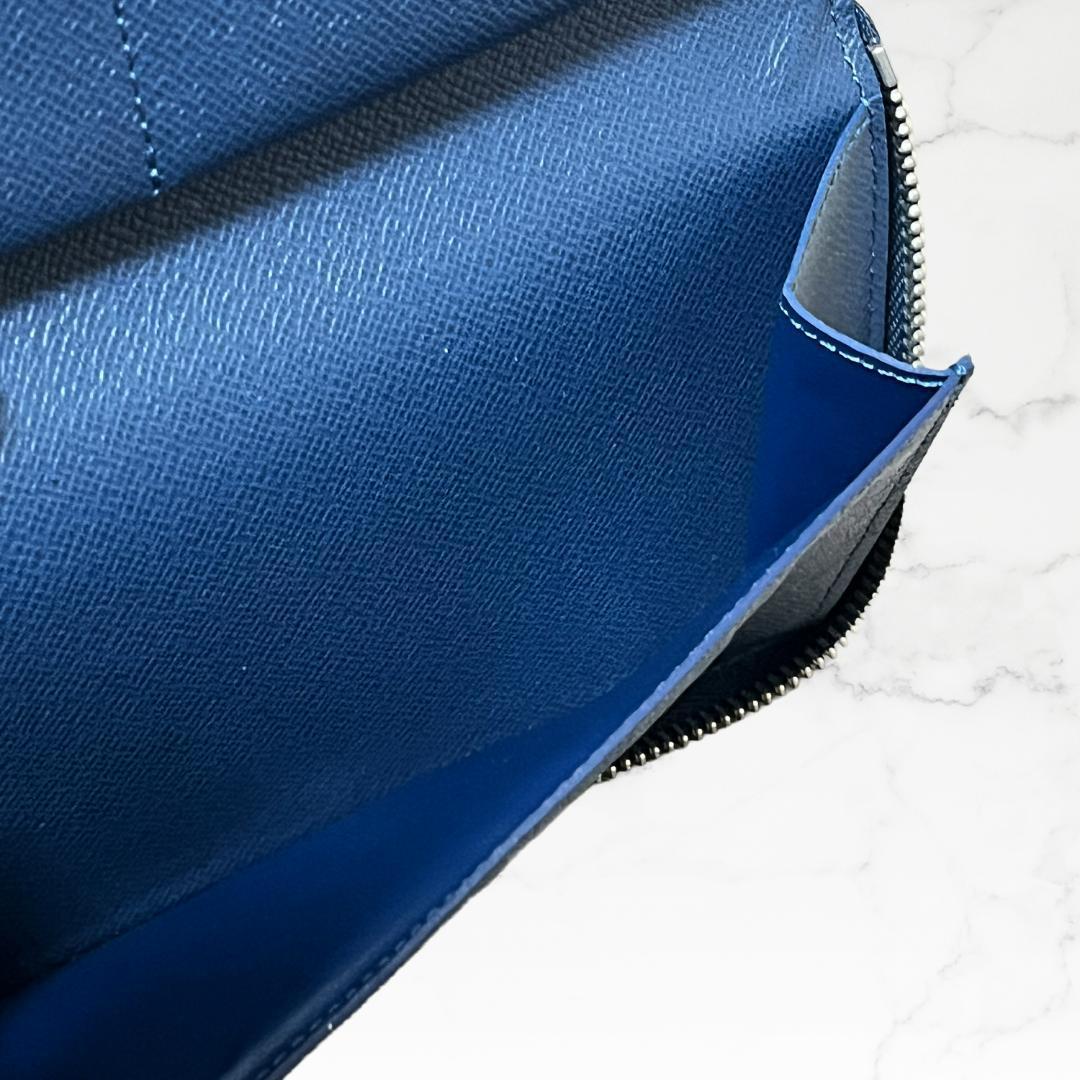 美品 LOUIS VUITTON ヴェルティカル 長財布 タイガ ネイビー