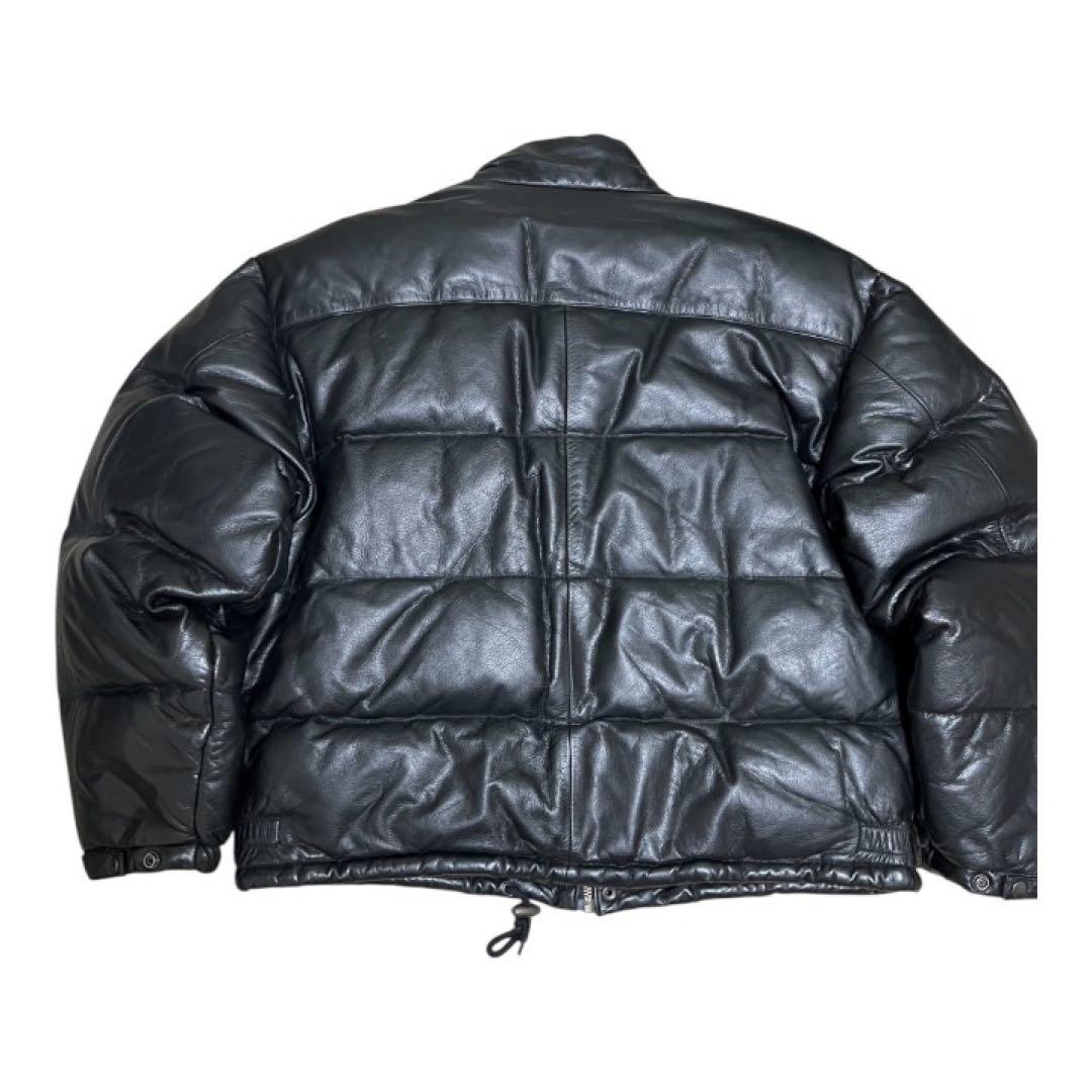 90's 美品　Ost 牛皮レザー　ダウンジャケット　ブラック