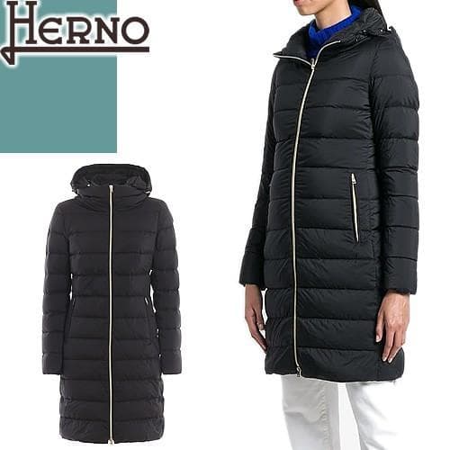 極美品★HERNO｜定価15万 スタンドカラー ダウンコート ネイビー 40