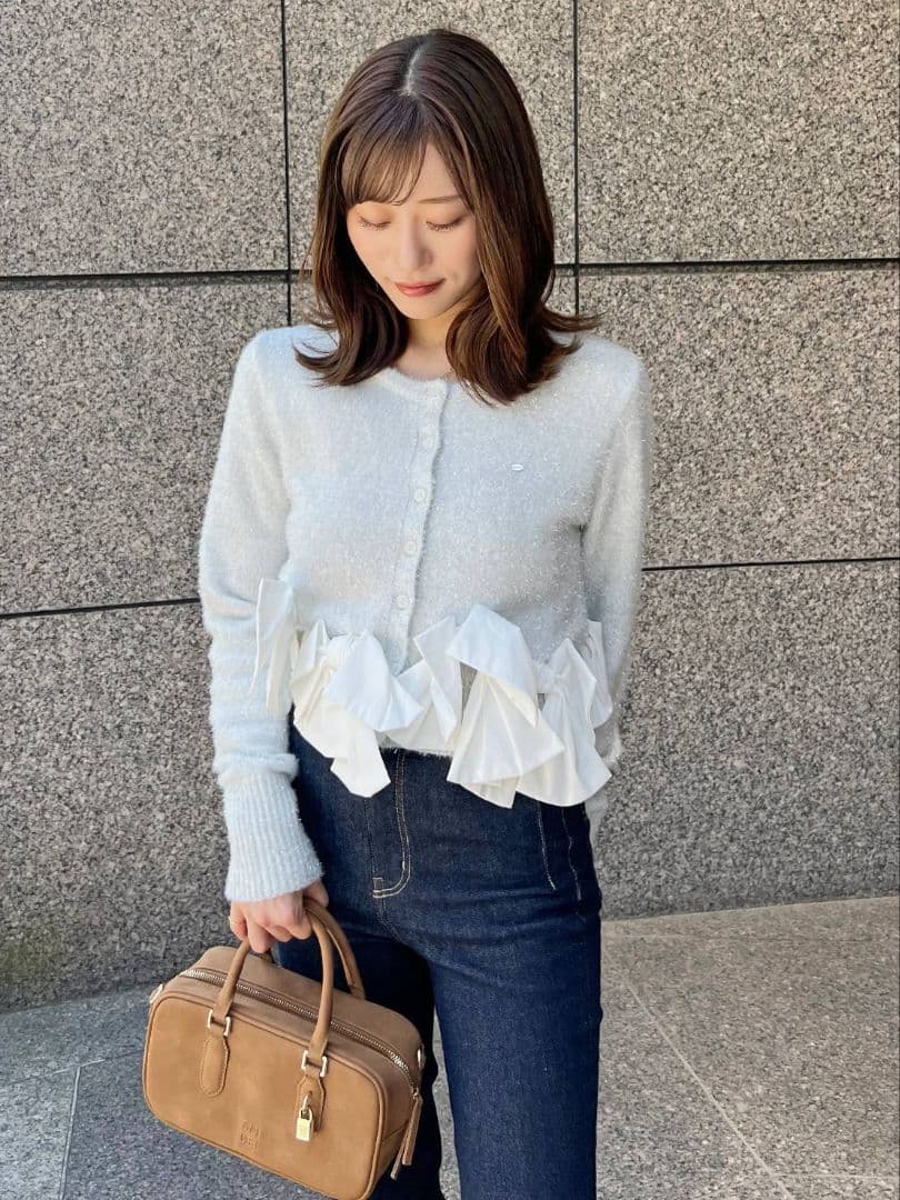 【2025AW今季新作】リボンモチーフカーディガン SNIDEL