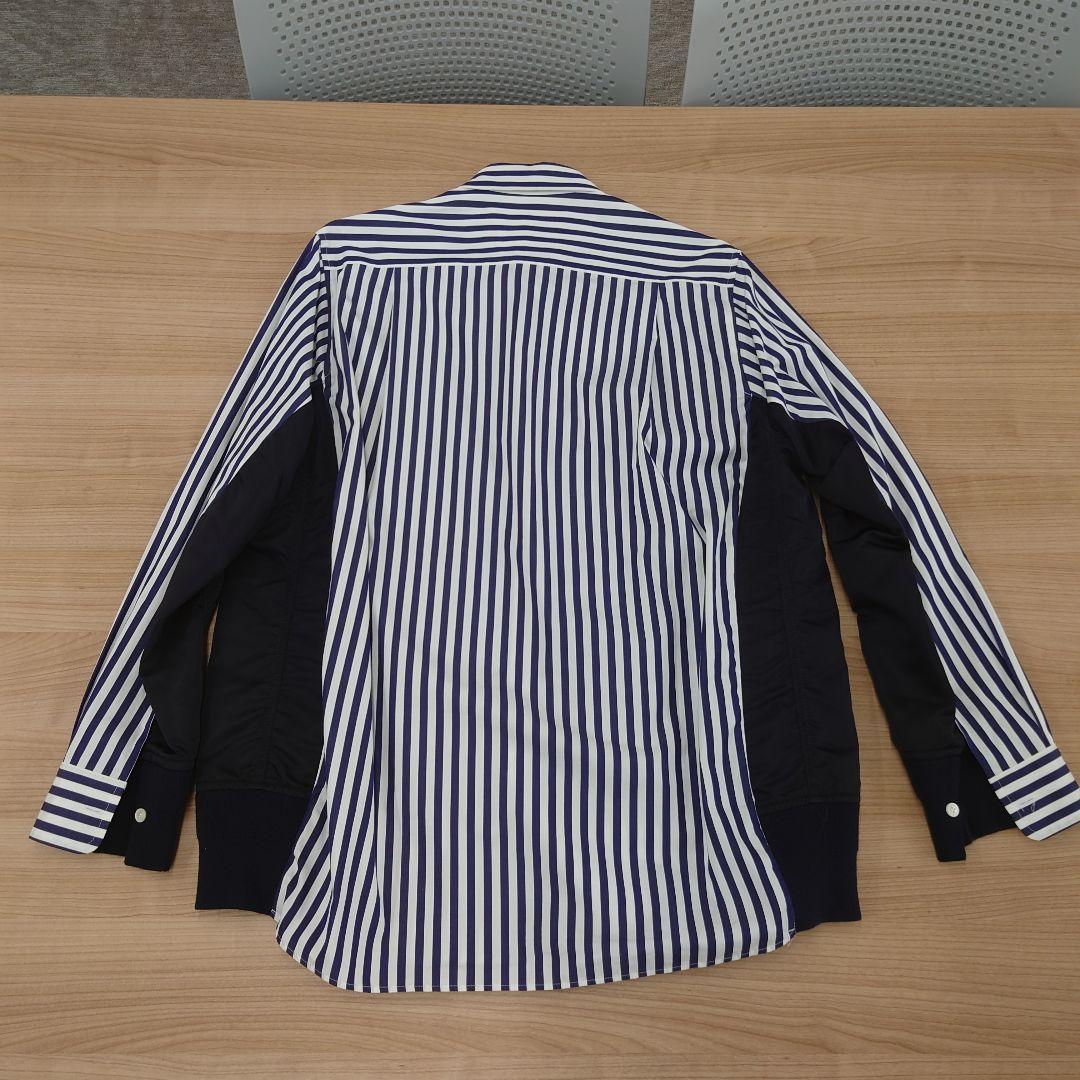 sacai ストライプ パネル コットン ポプリン シャツ2025年(春夏)