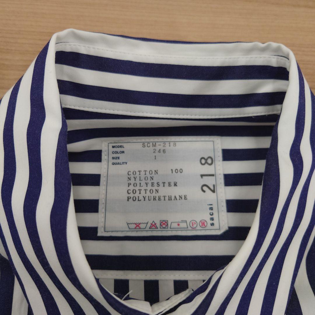 sacai ストライプ パネル コットン ポプリン シャツ2025年(春夏)