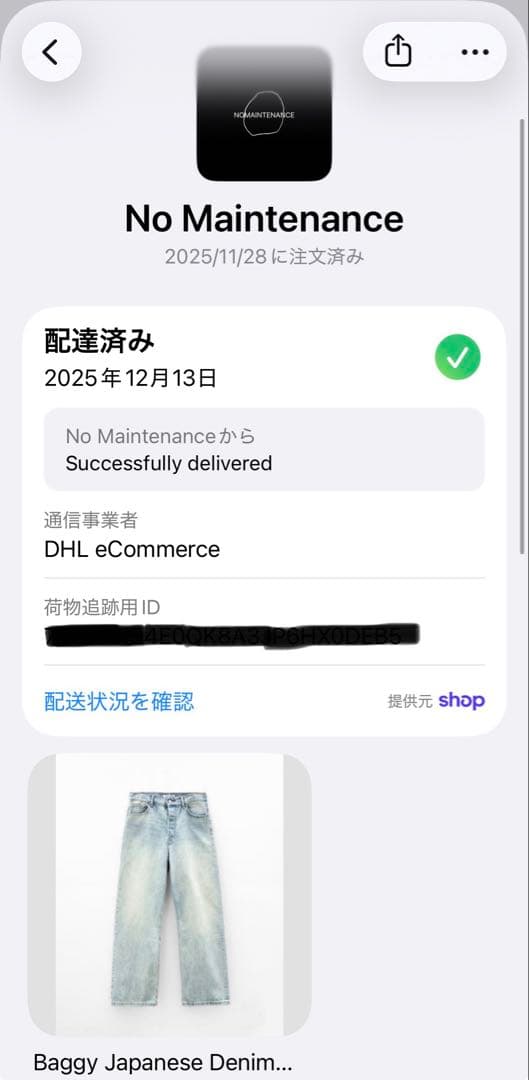 NO MAINTENANCE ライトウォッシュ日本製バギーデニム