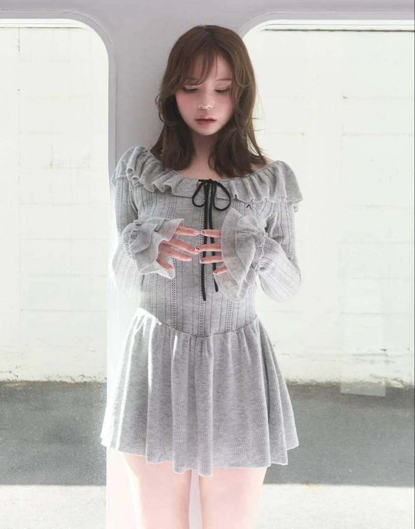ワンピース andmary Hana knit mini dress