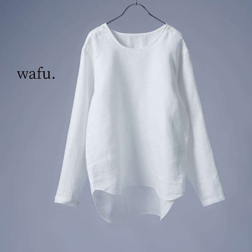 wafu【プレミアム】ずっと定番にしたくなるトップス リネンシャツ ホワイト白