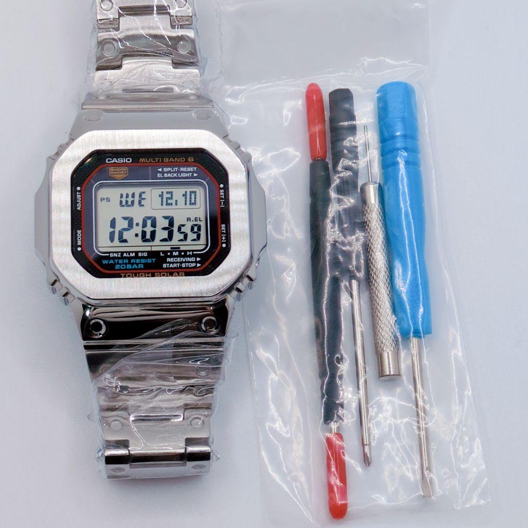 【稼働品】G-SHOCK GW-M5610 カスタム シルバー メタル