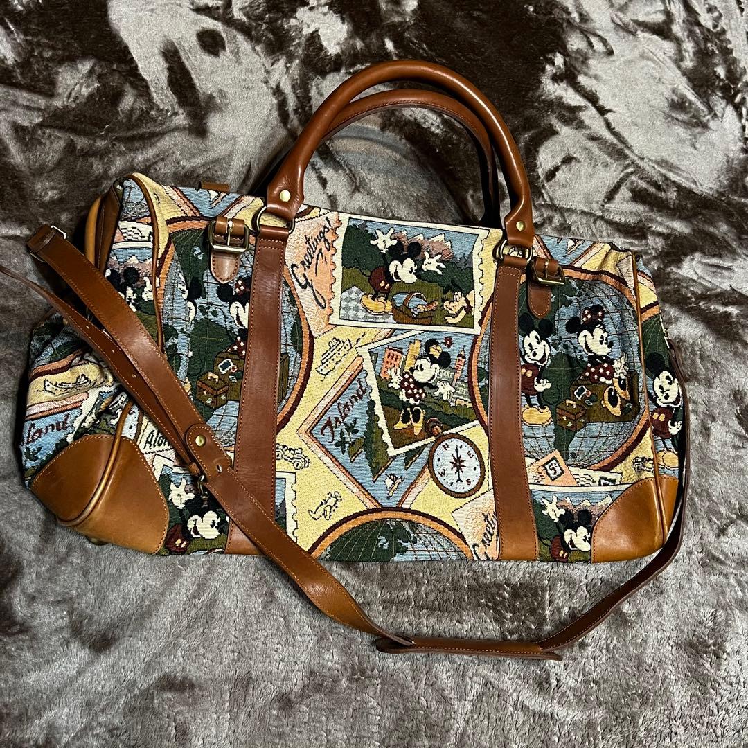 【レア】ディズニー　レトロミッキー　ゴブラン織りボストンバック